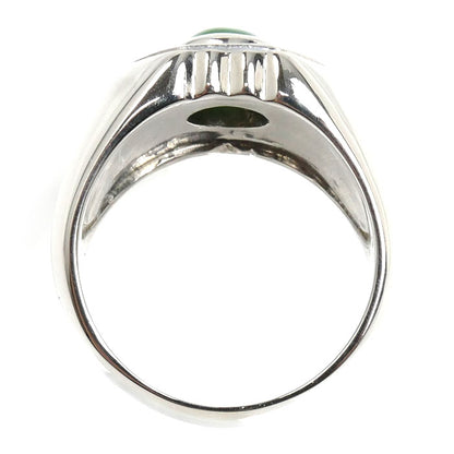 Pt900プラチナ リング・指輪 翡翠1.97ct ダイヤモンド0.25ct 20.5号 29.3g メンズ【中古】