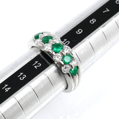 Pt900プラチナ リング・指輪 エメラルド0.46ct ダイヤモンド0.56ct 11号 7.7g レディース【中古】【美品】