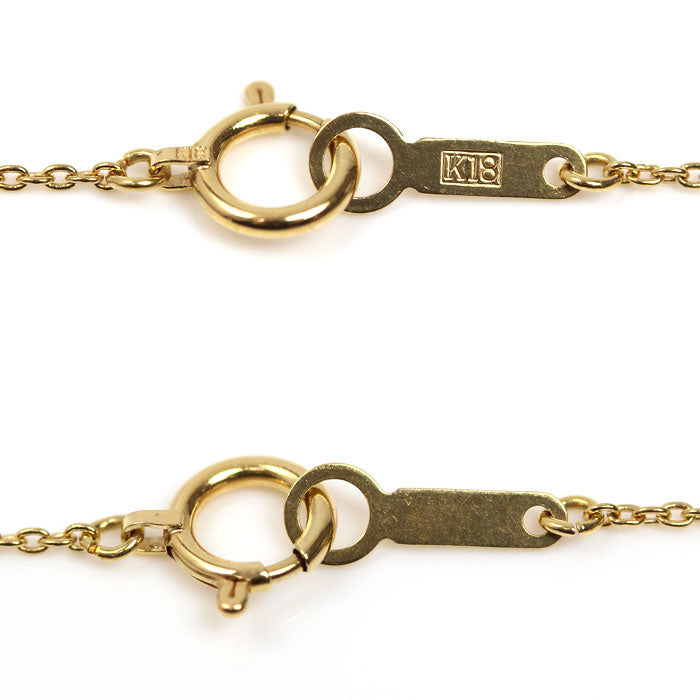 K18YG イエローゴールド 小豆 ネックレス 小豆 1.4g 40cm レディース【中古】