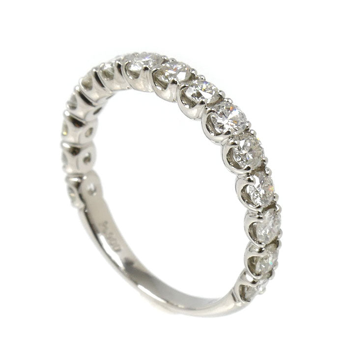 Pt900プラチナ ハーフエタニティ リング・指輪 ダイヤモンド1.00ct 12号 3.0g レディース【中古】【美品】