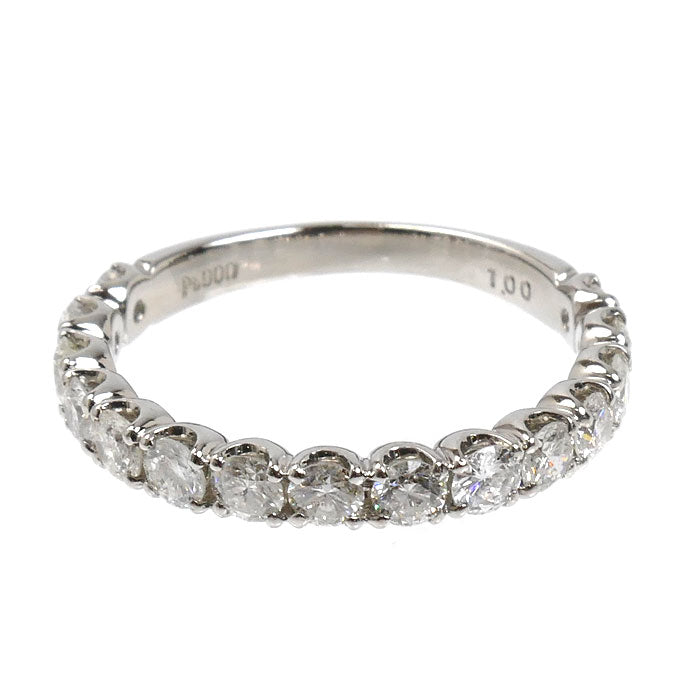 Pt900プラチナ ハーフエタニティ リング・指輪 ダイヤモンド1.00ct 12号 3.0g レディース【中古】【美品】