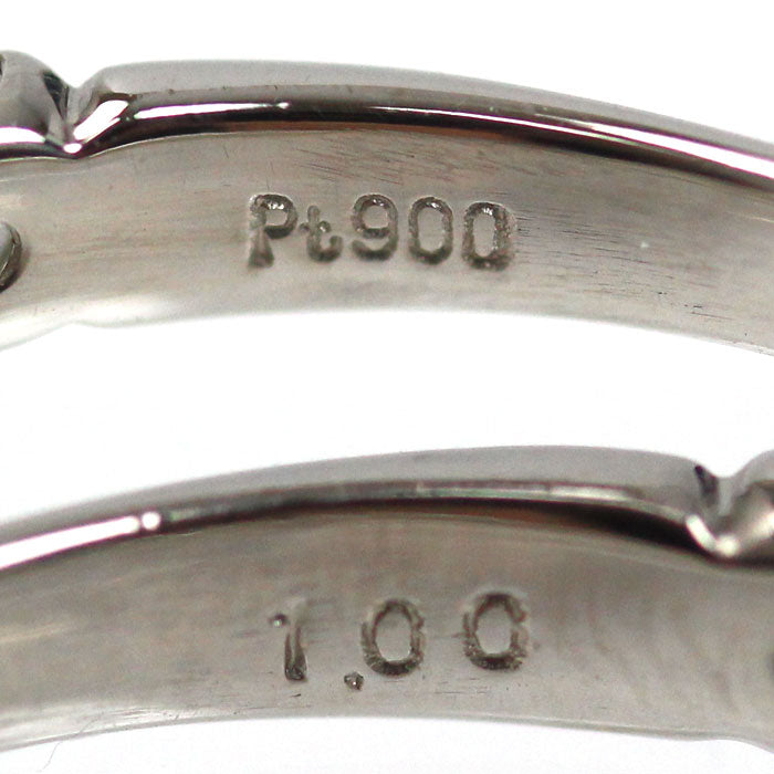 Pt900プラチナ ハーフエタニティ リング・指輪 ダイヤモンド1.00ct 12号 3.0g レディース【中古】【美品】