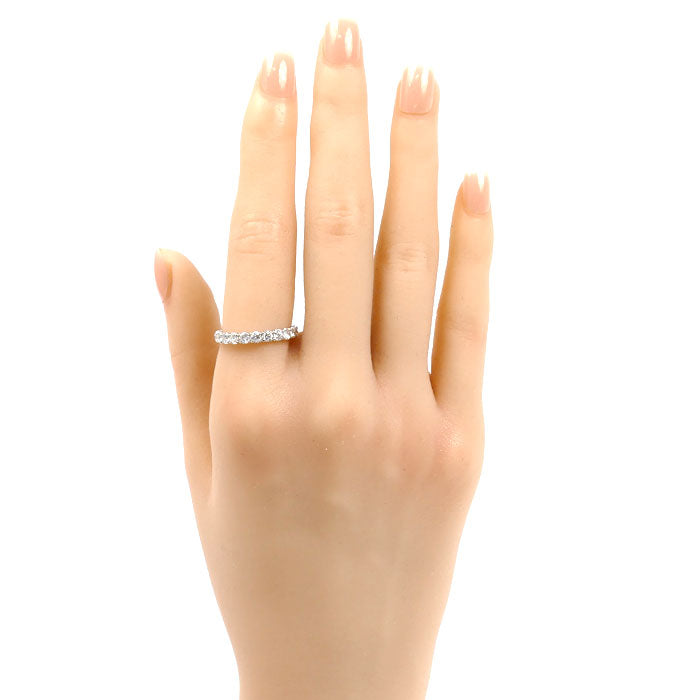 Pt900プラチナ ハーフエタニティ リング・指輪 ダイヤモンド1.00ct 12号 3.0g レディース【中古】【美品】