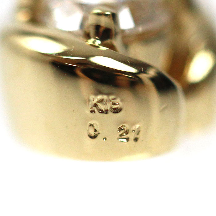 K18YG イエローゴールド ネックレス ダイヤモンド0.21ct 1.6g 40cm しずく レディース【中古】