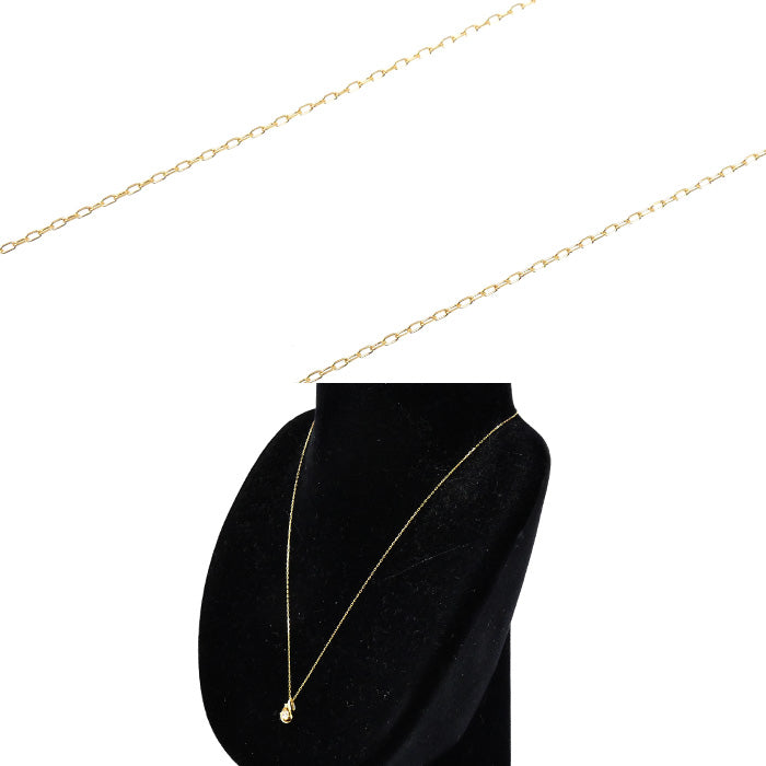 K18YG イエローゴールド ネックレス ダイヤモンド0.21ct 1.6g 40cm しずく レディース【中古】