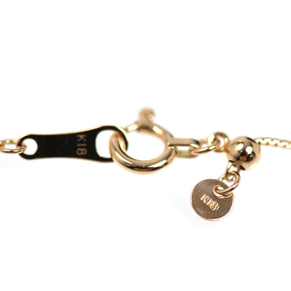 K18PG ピンクゴールド フラワー モチーフ ネックレス ダイヤモンド1.00ct 3.0g ～45cm フリーチェーン レディース【中古】【美品】