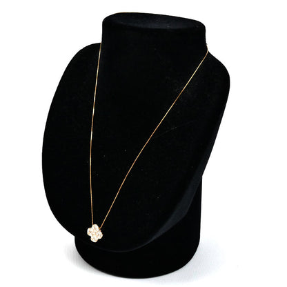 K18PG ピンクゴールド フラワー モチーフ ネックレス ダイヤモンド1.00ct 3.0g ～45cm フリーチェーン レディース【中古】【美品】