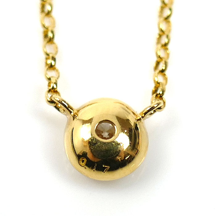 K18YG イエローゴールド ネックレス ダイヤモンド0.17ct 1.1g 40cm レディース【中古】【美品】