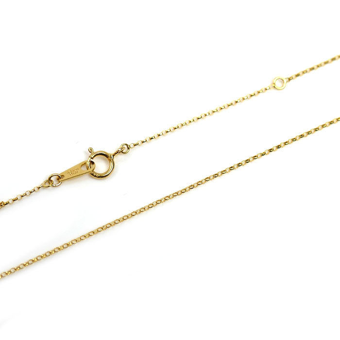 K18YG イエローゴールド ネックレス ダイヤモンド0.17ct 1.1g 40cm レディース【中古】【美品】