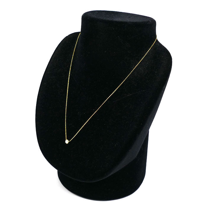 K18YG イエローゴールド ネックレス ダイヤモンド0.17ct 1.1g 40cm レディース【中古】【美品】