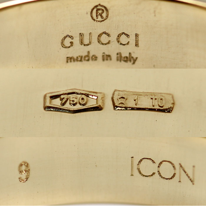 GUCCI グッチ K18YG イエローゴールド アイコン リング リング・指輪 ‎660070 J8500 8000 9号 3.6g レディース【中古】【美品】