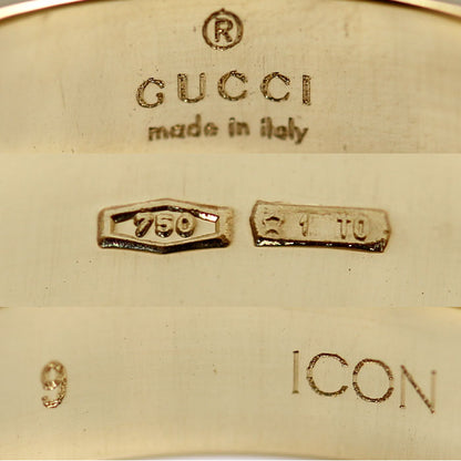 GUCCI グッチ K18YG イエローゴールド アイコン リング リング・指輪 ‎660070 J8500 8000 9号 3.6g レディース【中古】【美品】