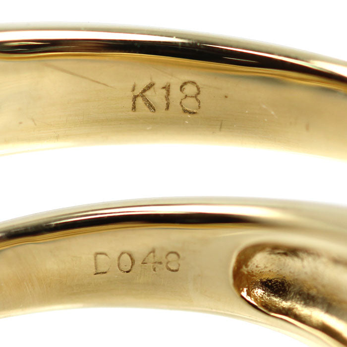 K18YG イエローゴールド リング・指輪 ダイヤモンド0.48ct 12.5号 4.7g レディース【中古】