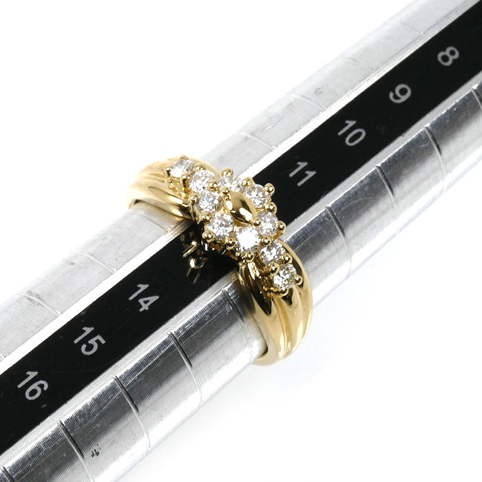 K18YG イエローゴールド リング・指輪 ダイヤモンド0.48ct 12.5号 4.7g レディース【中古】