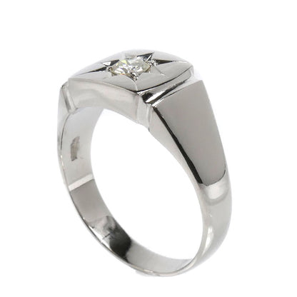 Pt900プラチナ リング・指輪 ダイヤモンド0.34ct 17.4g 26号 メンズ【中古】