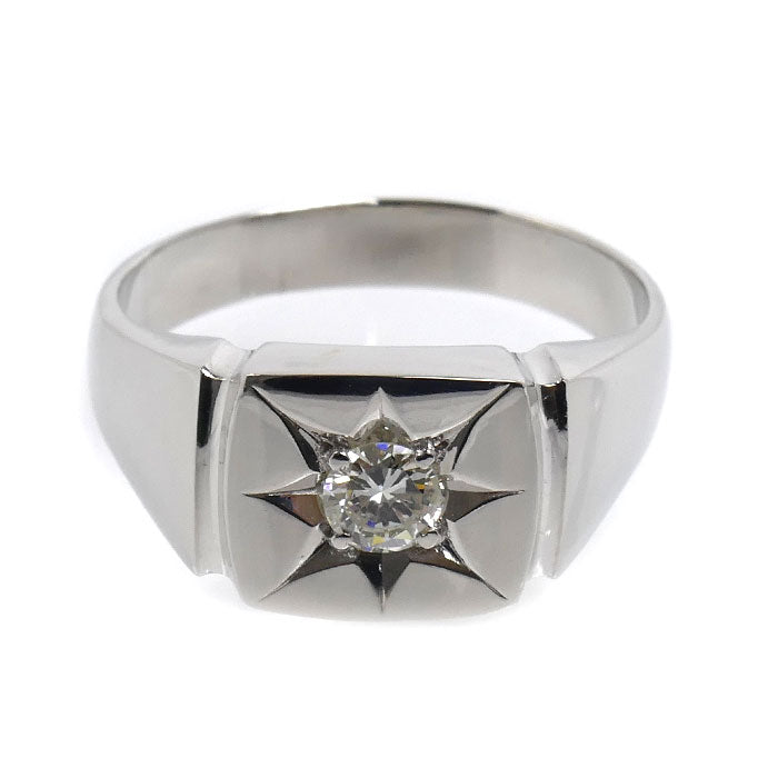 Pt900プラチナ リング・指輪 ダイヤモンド0.34ct 17.4g 26号 メンズ【中古】