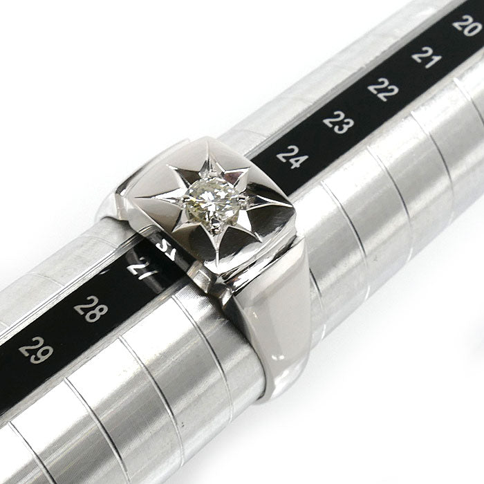 Pt900プラチナ リング・指輪 ダイヤモンド0.34ct 17.4g 26号 メンズ【中古】