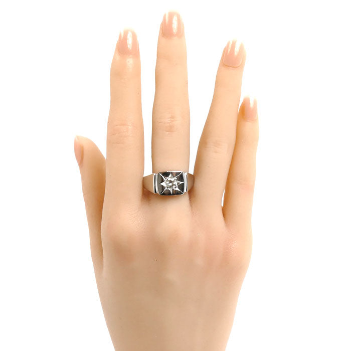 Pt900プラチナ リング・指輪 ダイヤモンド0.34ct 17.4g 26号 メンズ【中古】