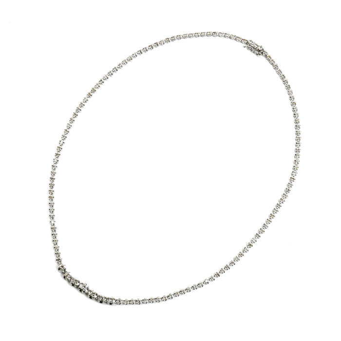Pt1000プラチナ Pt850プラチナ テニス ネックレス ダイヤモンド3.00ct 16.9g 40cm レディース【中古】