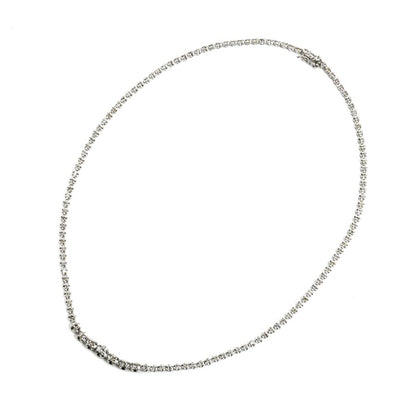 Pt1000プラチナ Pt850プラチナ テニス ネックレス ダイヤモンド3.00ct 16.9g 40cm レディース【中古】