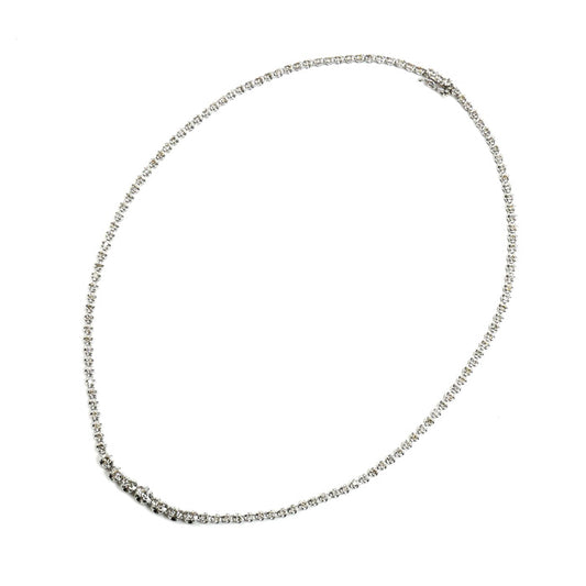 Pt1000プラチナ Pt850プラチナ テニス ネックレス ダイヤモンド3.00ct 16.9g 40cm レディース【中古】