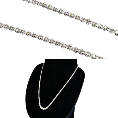 Pt1000プラチナ Pt850プラチナ テニス ネックレス ダイヤモンド3.00ct 16.9g 40cm レディース【中古】