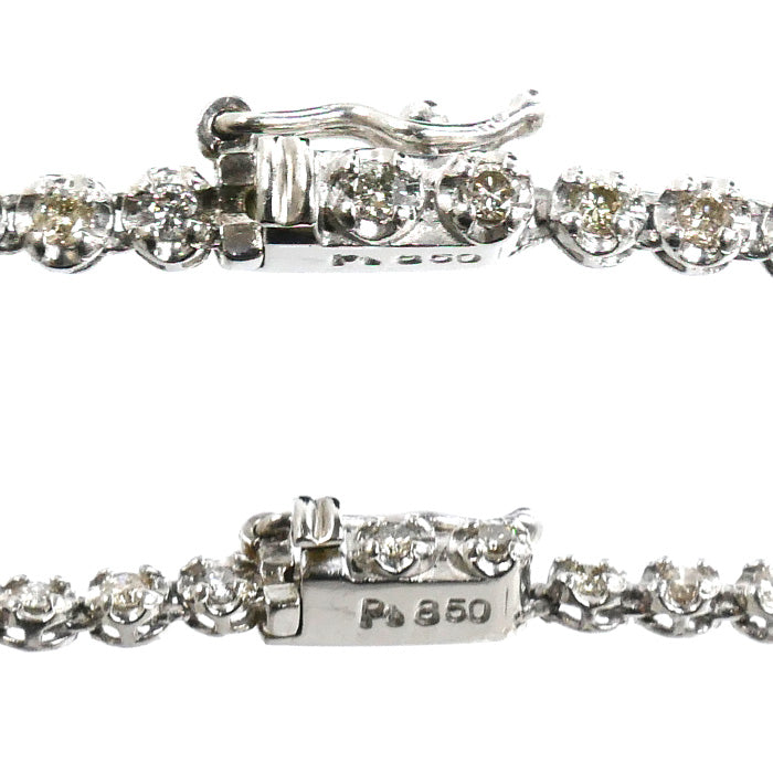 Pt1000プラチナ Pt850プラチナ テニス ネックレス ダイヤモンド3.00ct 16.9g 40cm レディース【中古】