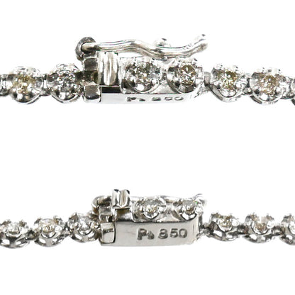 Pt1000プラチナ Pt850プラチナ テニス ネックレス ダイヤモンド3.00ct 16.9g 40cm レディース【中古】