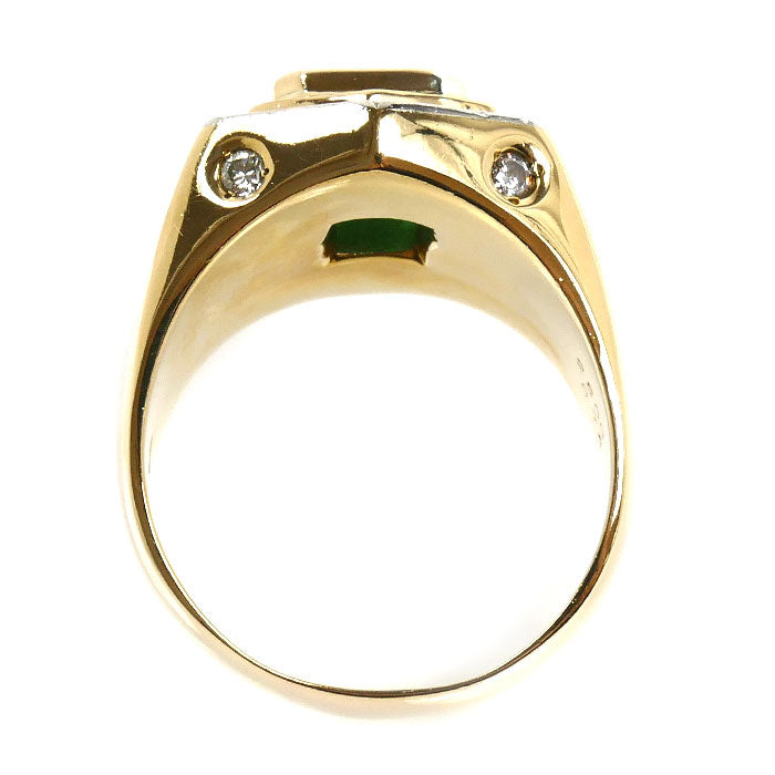 K18YG イエローゴールド Pm リング・指輪 エメラルド2.50ct ダイヤモンド0.74ct 21.5号 30.9g メンズ【中古】