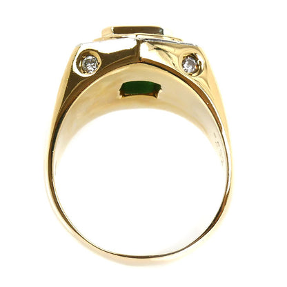 K18YG イエローゴールド Pm リング・指輪 エメラルド2.50ct ダイヤモンド0.74ct 21.5号 30.9g メンズ【中古】