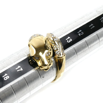 K18YG イエローゴールド パンサー リング・指輪 ダイヤモンド0.21ct 14.5号 7.4g レディース【中古】