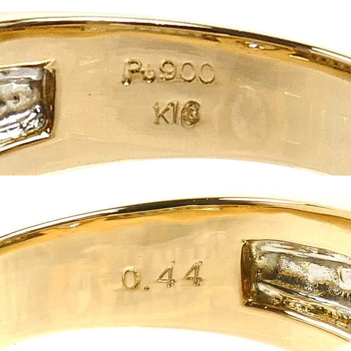 K18YG イエローゴールド Pt900プラチナ リング・指輪 ダイヤモンド0.44ct 20号 12.0g メンズ【中古】【美品】