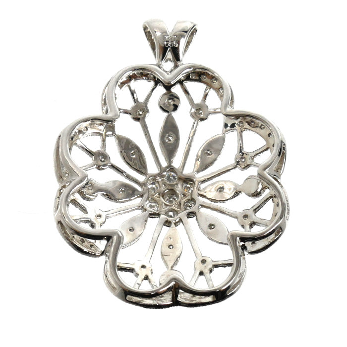 K18WG ホワイトゴールド ペンダントトップ ダイヤモンド0.55ct 7.2g レディース【中古】【美品】