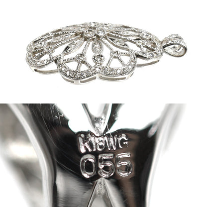 K18WG ホワイトゴールド ペンダントトップ ダイヤモンド0.55ct 7.2g レディース【中古】【美品】