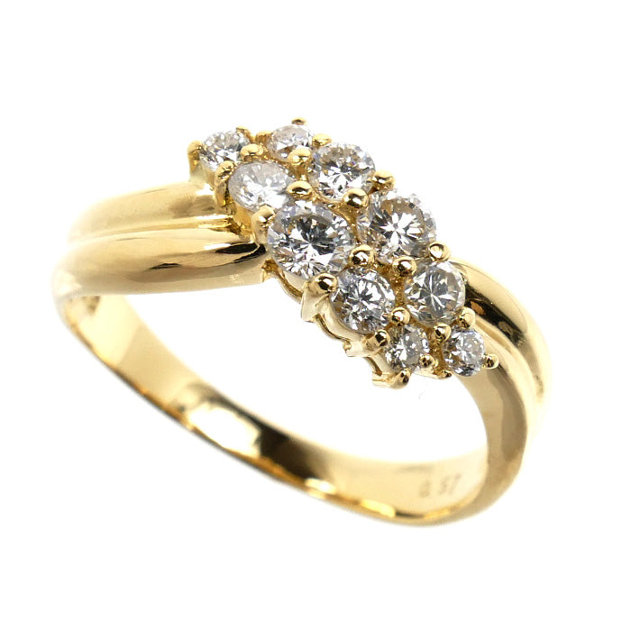 K18YG イエローゴールド リング・指輪 ダイヤモンド0.57ct 15号 3.8g レディース【中古】【美品】