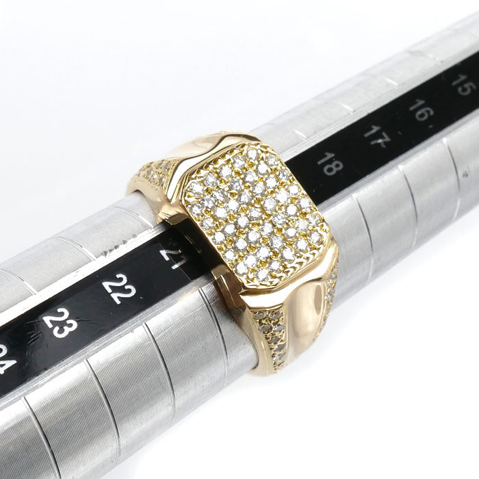 K18YG イエローゴールド リング・指輪 ダイヤモンド0.77ct 20号 14.3g メンズ【中古】