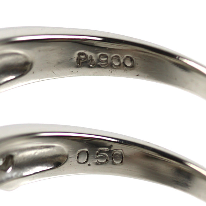 Pt900プラチナ リング・指輪 ダイヤモンド0.50ct 15号 5.3g レディース【中古】
