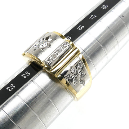 K18YG イエローゴールド Pt900プラチナ リング・指輪 ダイヤモンド0.31ct 20号 13.5g メンズ【中古】