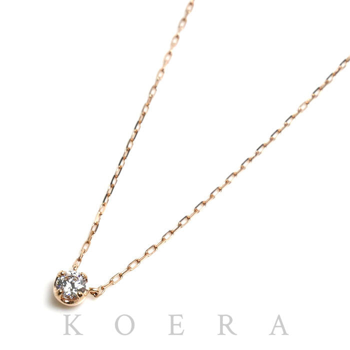 4℃ ヨンドシー K10PG ピンクゴールド ネックレス 112116123110 キュービックジルコニア 0.8g 40cm レディース【中古】