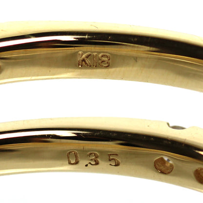 K18YG イエローゴールド ハーフエタニティ リング・指輪 ダイヤモンド0.35ct 14号 2.6g レディース【中古】【美品】