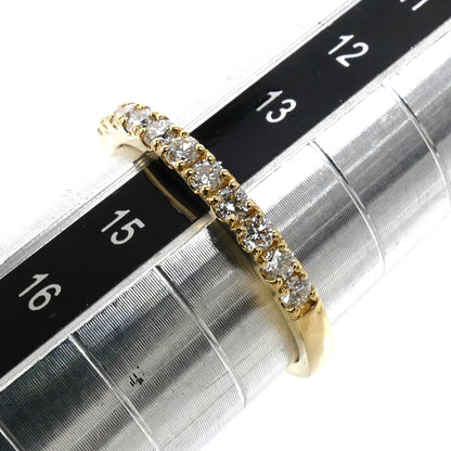 K18YG イエローゴールド ハーフエタニティ リング・指輪 ダイヤモンド0.35ct 14号 2.6g レディース【中古】【美品】