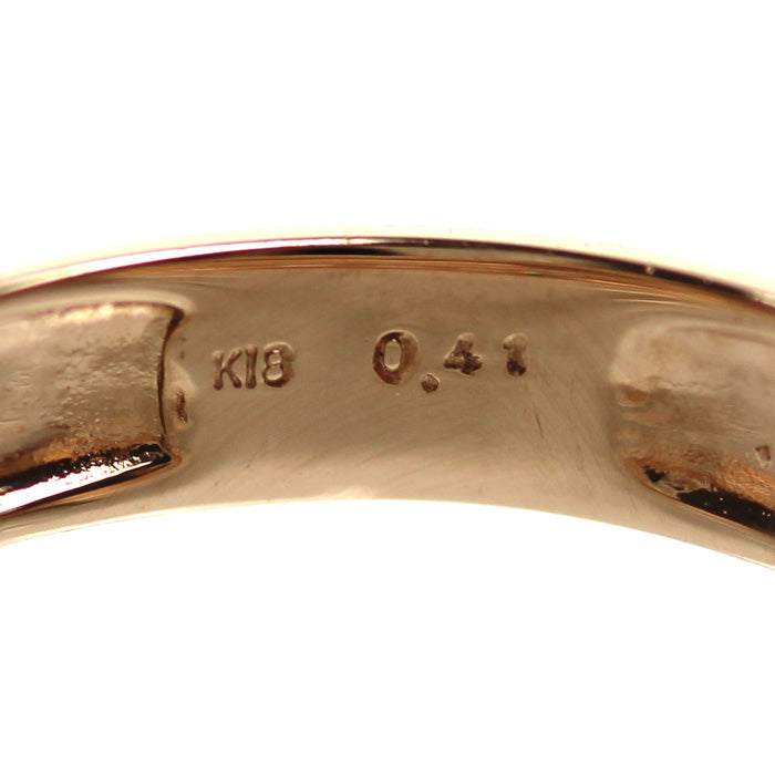 K18PG ピンクゴールド リング・指輪 ダイヤモンド0.41ct 12.5号 2.1g レディース【中古】【美品】