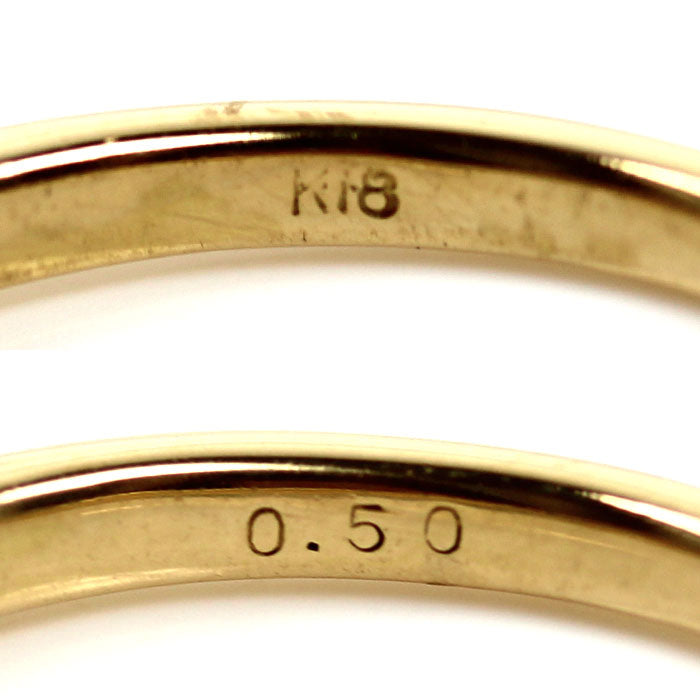 K18YG イエローゴールド リング・指輪 ダイヤモンド0.50ct 15号 2.3g レディース【中古】