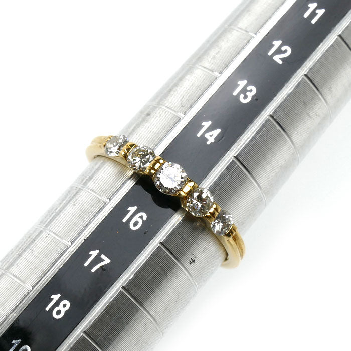 K18YG イエローゴールド リング・指輪 ダイヤモンド0.50ct 15号 2.3g レディース【中古】