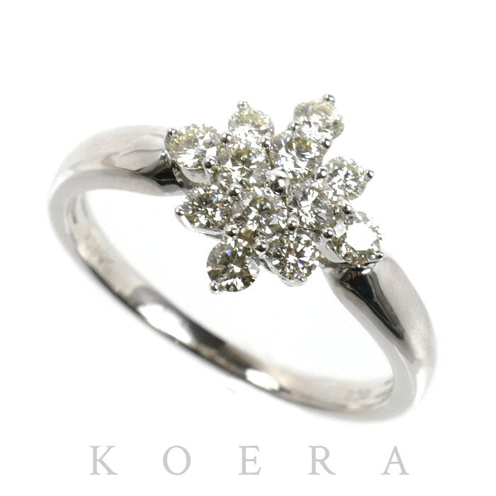 K18WG ホワイトゴールド リング・指輪 ダイヤモンド0.50ct 15号 3.0g レディース【中古】【美品】