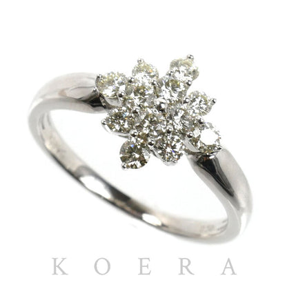 K18WG ホワイトゴールド リング・指輪 ダイヤモンド0.50ct 15号 3.0g レディース【中古】【美品】
