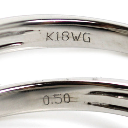 K18WG ホワイトゴールド リング・指輪 ダイヤモンド0.50ct 15号 3.0g レディース【中古】【美品】