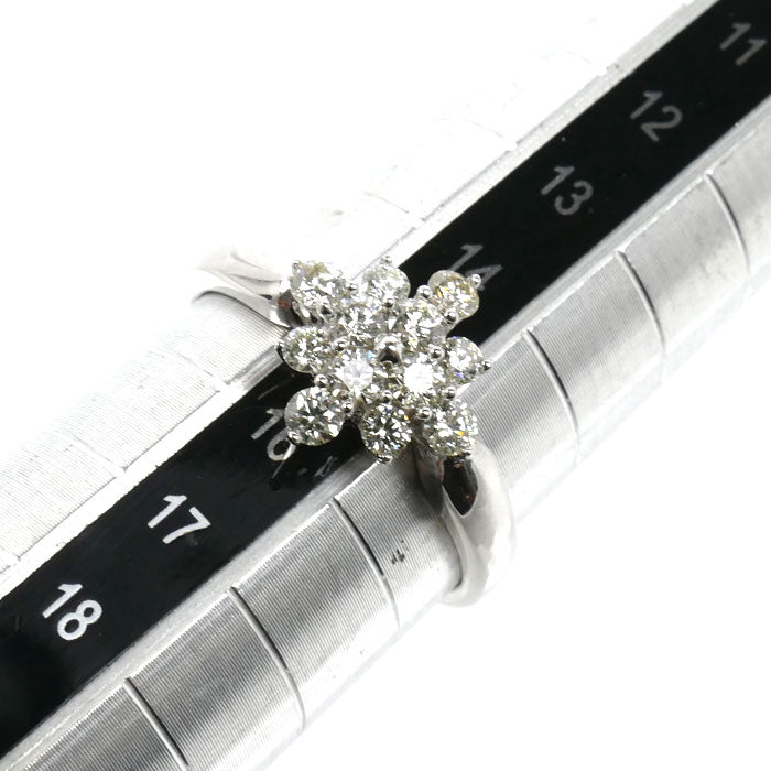 K18WG ホワイトゴールド リング・指輪 ダイヤモンド0.50ct 15号 3.0g レディース【中古】【美品】