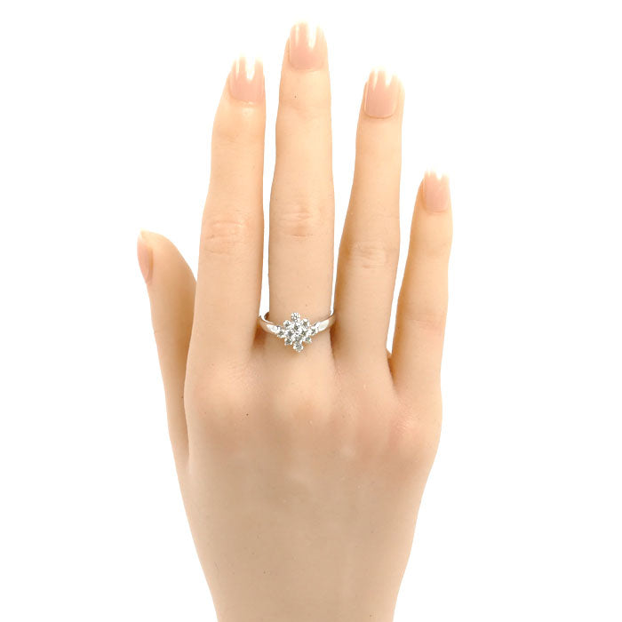 K18WG ホワイトゴールド リング・指輪 ダイヤモンド0.50ct 15号 3.0g レディース【中古】【美品】