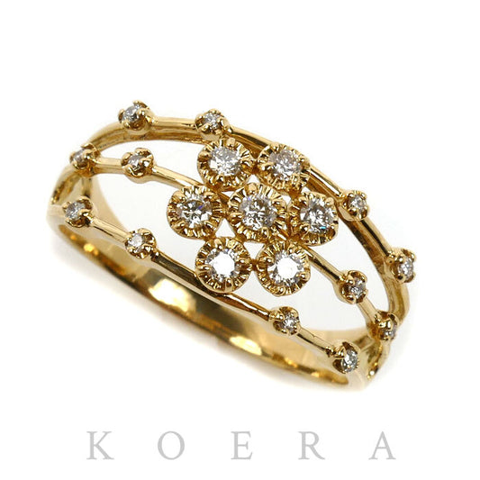 K18YG イエローゴールド リング・指輪 ダイヤモンド0.25ct 13号 2.8g レディース【中古】